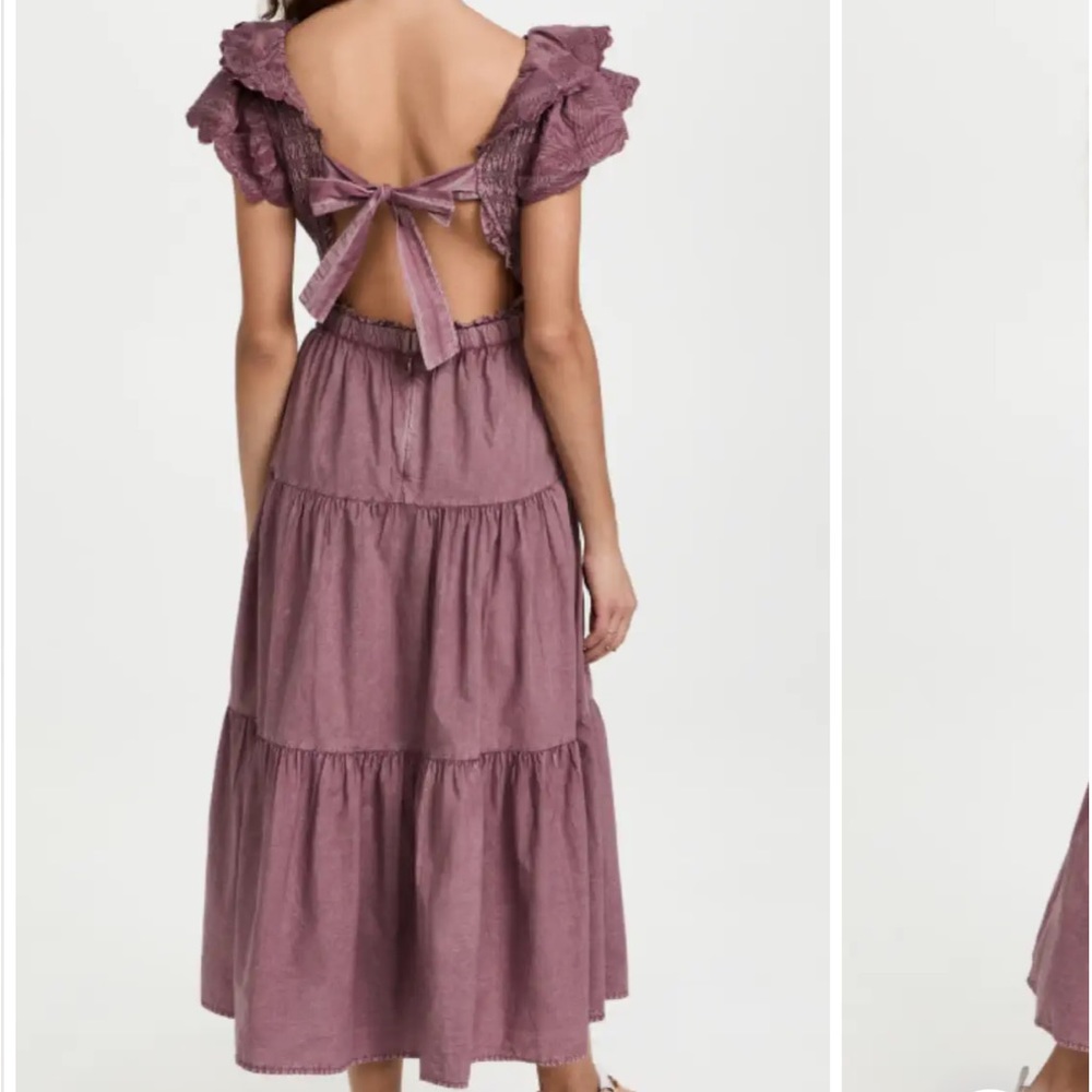 NWT SEA NY Heidi Heart Quilt Flutter Midi Dress Size 10 - Picture 4 of 7